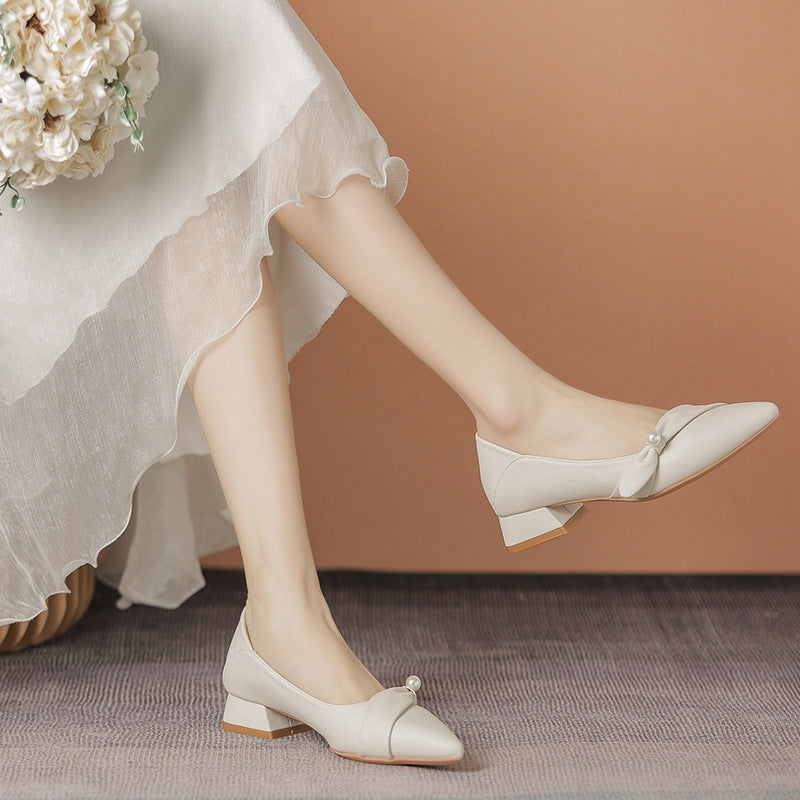 Women's Pumps Spring Genuine Professional Mid Lei Casual Shoes