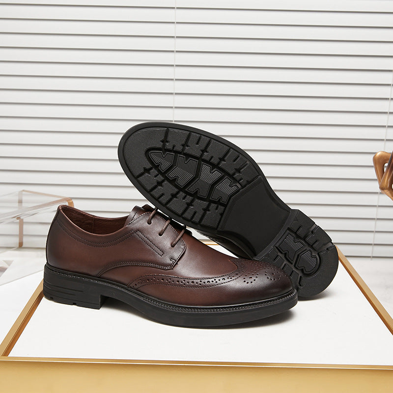Men's Autumn Brogue Business Low Comfortable Leather Shoes
