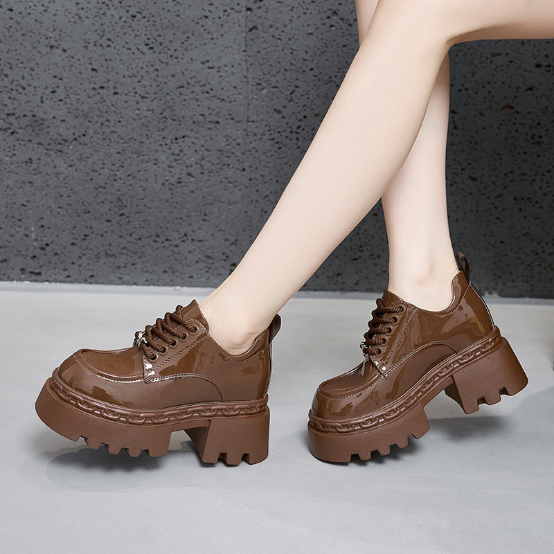 Women's Elevated Autumn Small Chunky Platform British Loafers