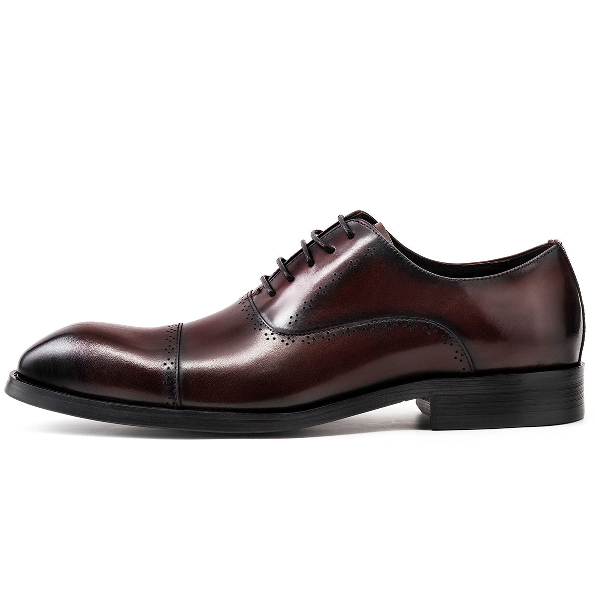 Men's Square Toe Business Formal Wear First Layer Cow Leather Shoes