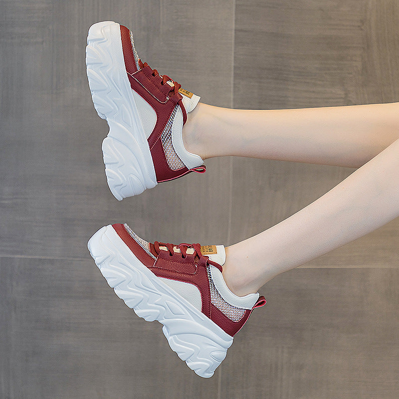 Women's Summer Mesh Breathable Height Increasing Insole Platform Casual Shoes
