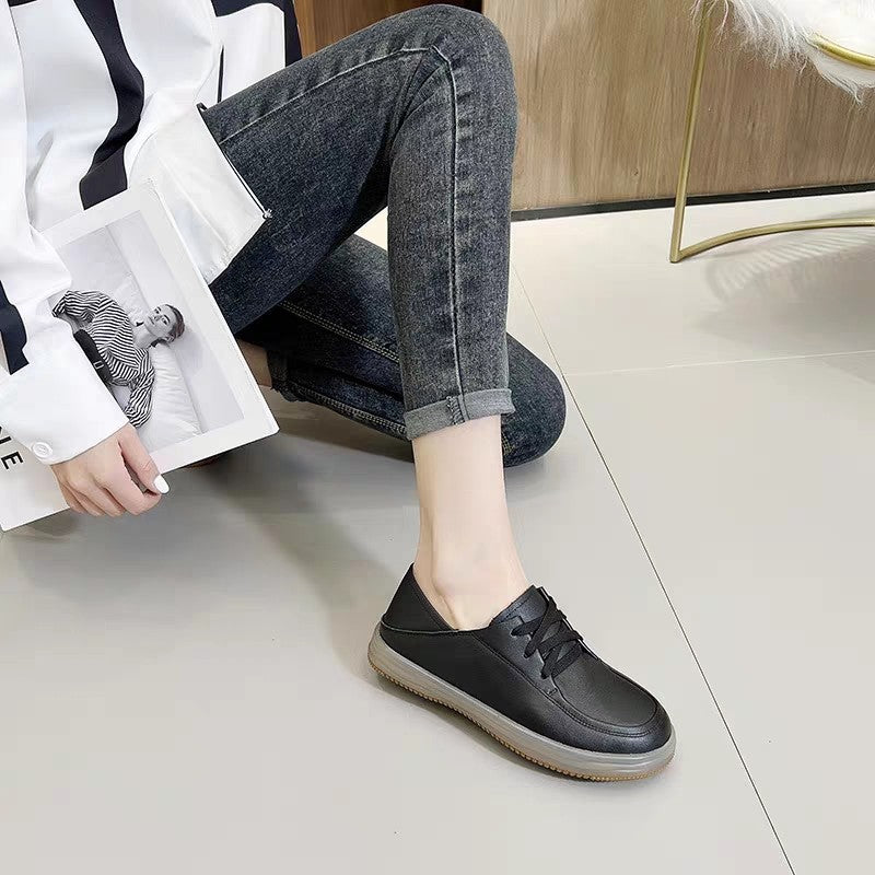 Women's Knock Comfortable First Layer Cowhide Easy Loafers