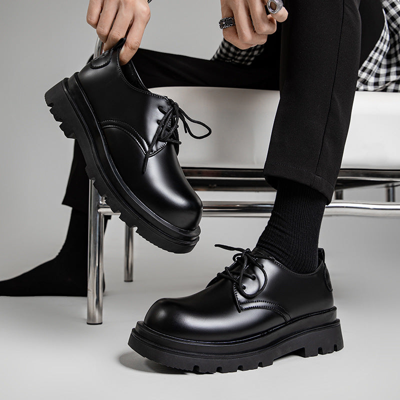 Men's British Style Black Business Formal Big Leather Shoes