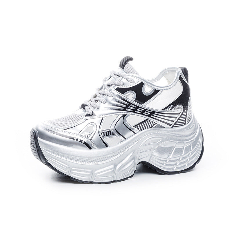 Women's Dad Fashion Mesh Sports Platform Height Increasing Women's Casual Shoes