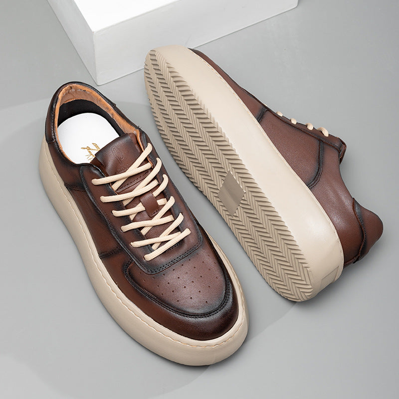 Men's Spring Lightweight Platform Board Genuine Fashion Sneakers