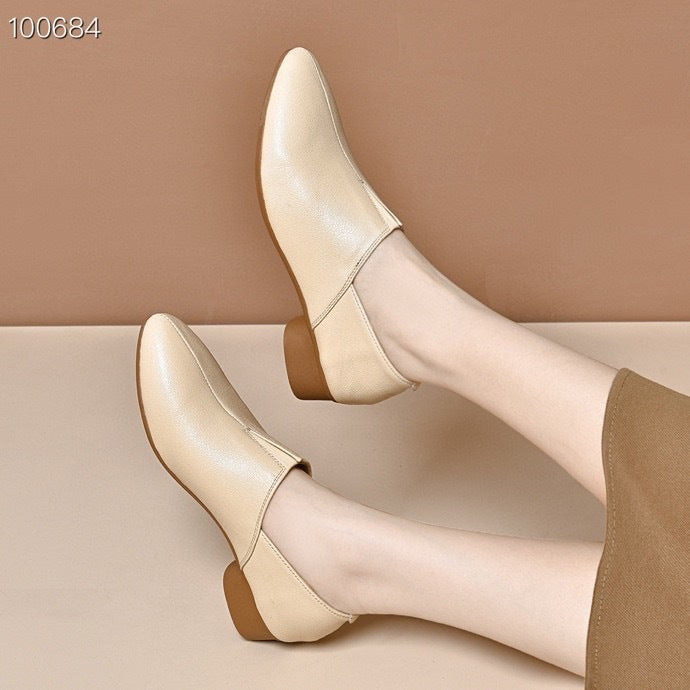 Women's Style Ankle Autumn Stiletto Skirt Genuine Nude High Deep Mouth Heels