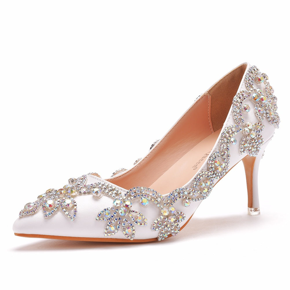 Women's Small Stiletto Plus Size Rhinestone Wedding Women's Shoes