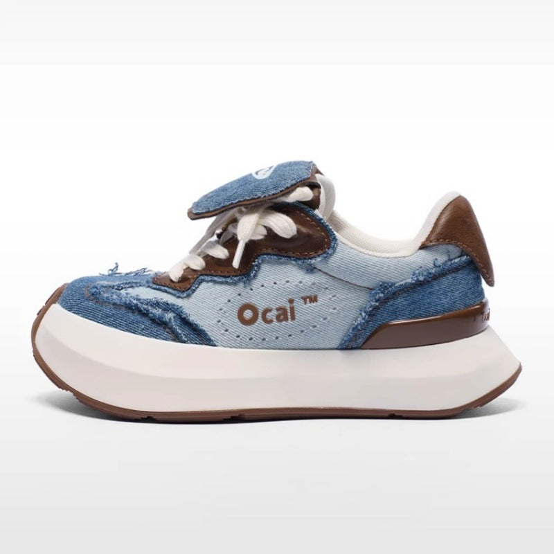 Women's Cloud Retro Platform Height Increasing Niche Country Sneakers