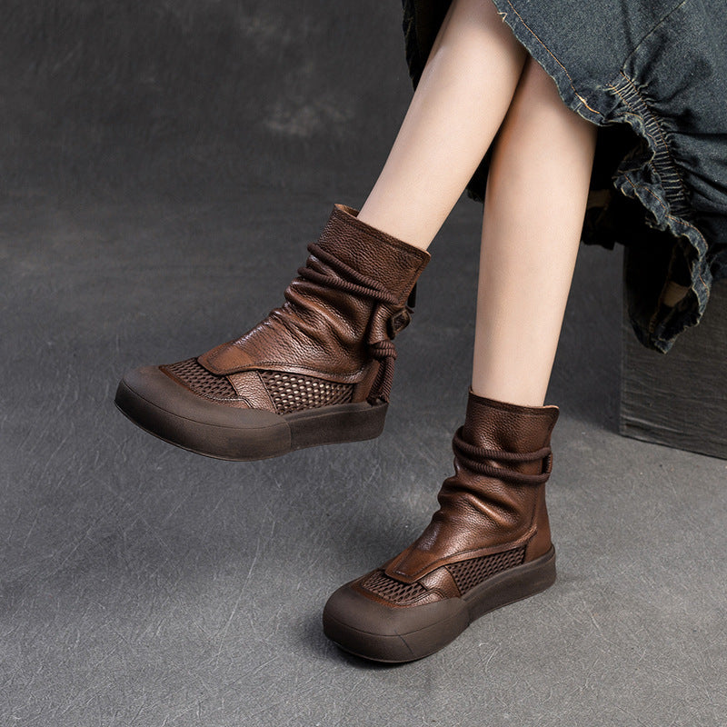 Women's Breathable Retro Back Zipper Roman Style Sandals