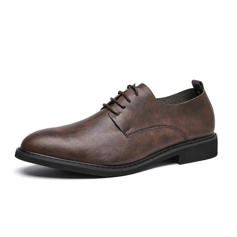 Men's Increasing Insole Formal Business Green Comfortable Soft Leather Shoes