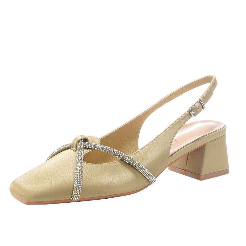 Women's Toe Outer Wear Chunky Square Mary Women's Shoes