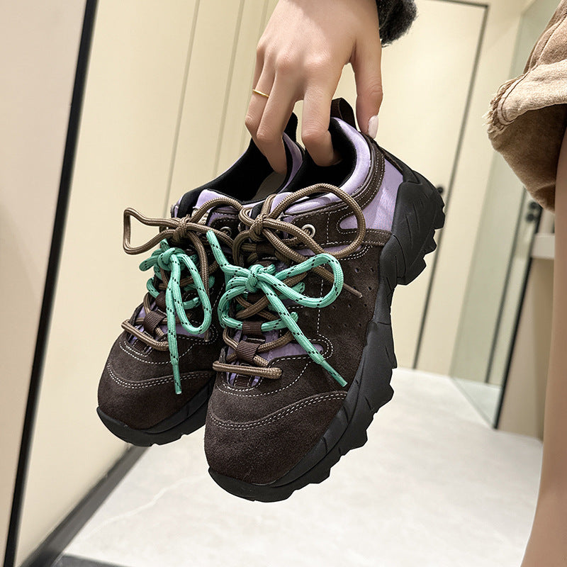 Women's Genuine American Multicolor Platform Outdoor Hiking Sneakers