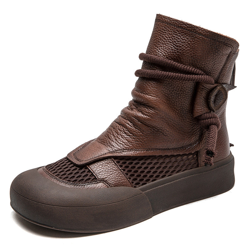 Women's Breathable Retro Back Zipper Roman Style Sandals