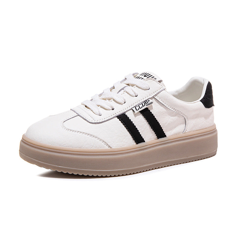 Women's & Men's White Autumn Genuine Preppy Style German Casual Shoes