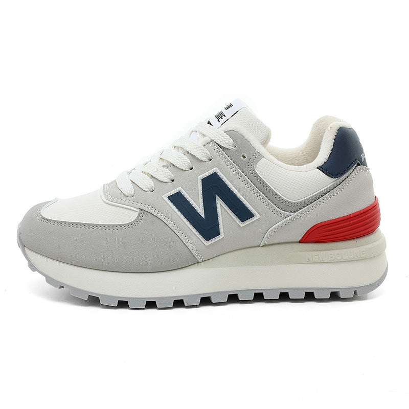 Women's Price Control Autumn Breathable Color Matching Thick Bottom Fleece-lined Casual Shoes