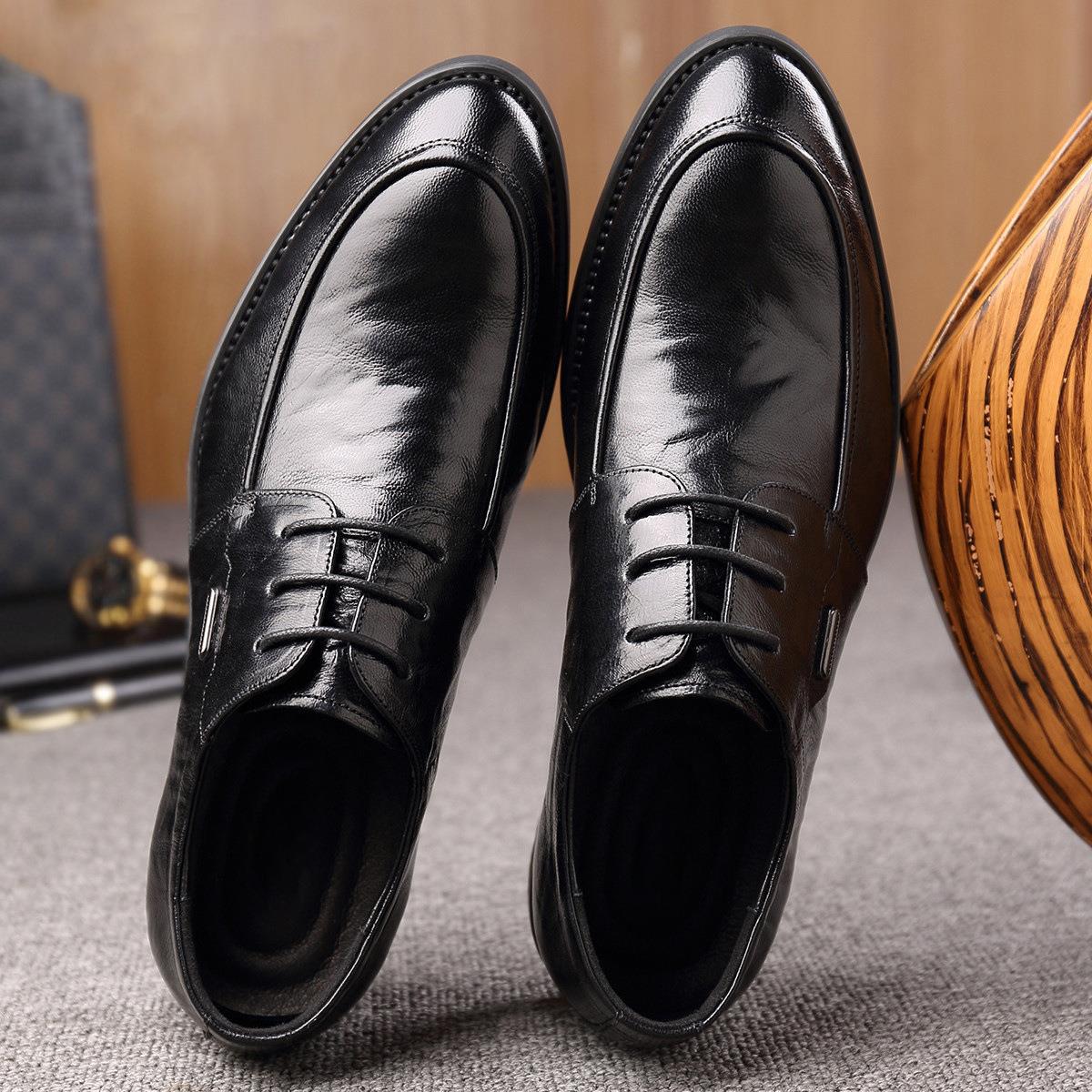 Men's Formal Wear Breathable British Korean Pointed Toe Leather Shoes