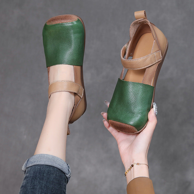 Women's Flat Hollowed Toe Box Color Matching Women's Shoes