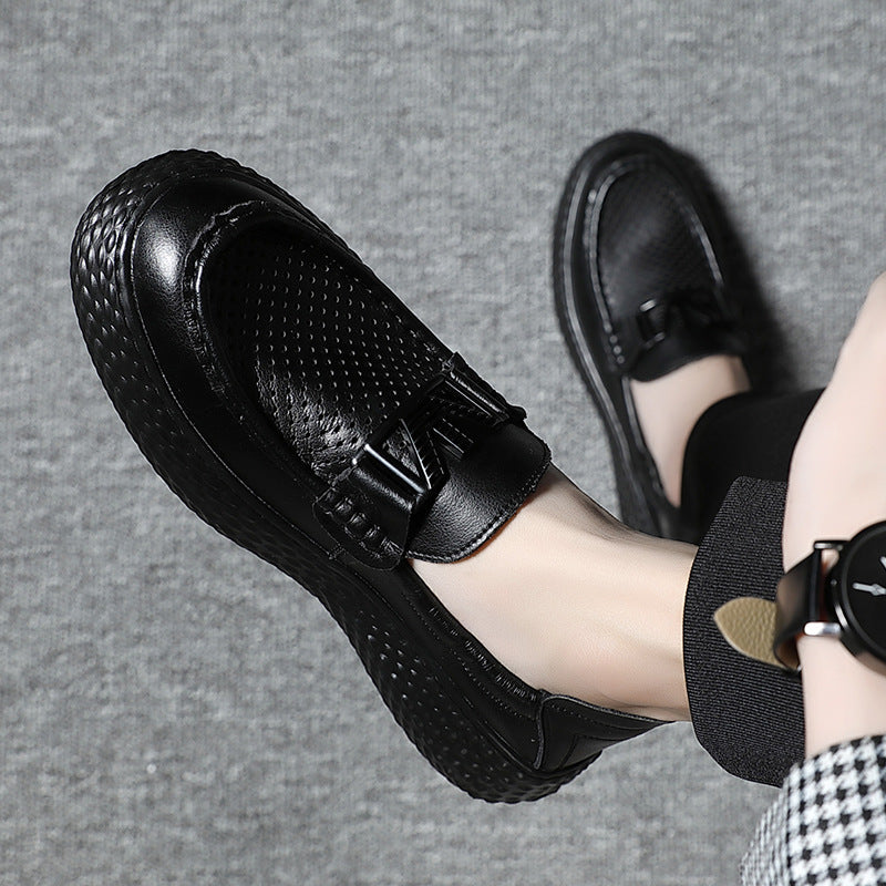 Men's Summer Breathable Mesh Genuine Black Driving Loafers
