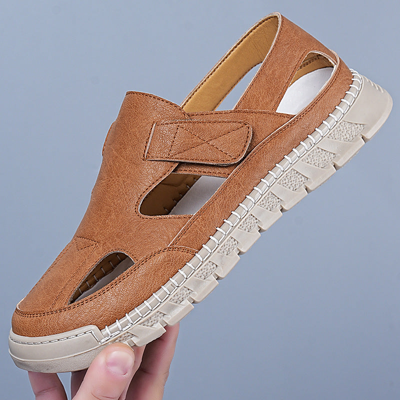 Men's Size Summer Breathable Closed Toe Hole Hollow Sandals