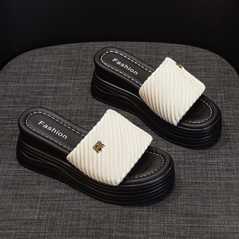 Women's Height Increasing Summer Wear Leisure Platform Slippers