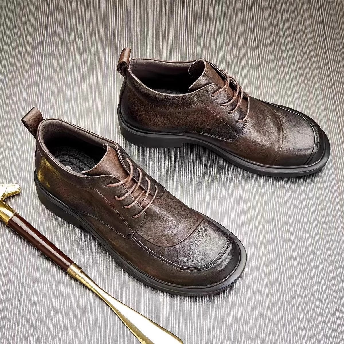Men's Martin Autumn Thick Bottom Trendy Retro Leather Shoes