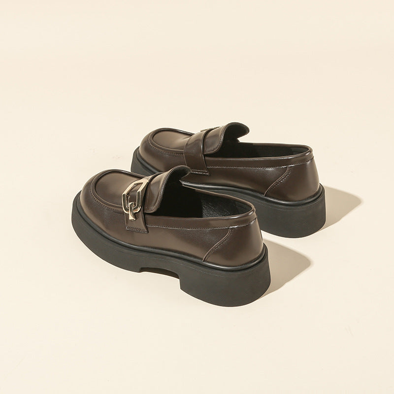 Women's Platform Spring Niche Square Buckle Slip-on Loafers