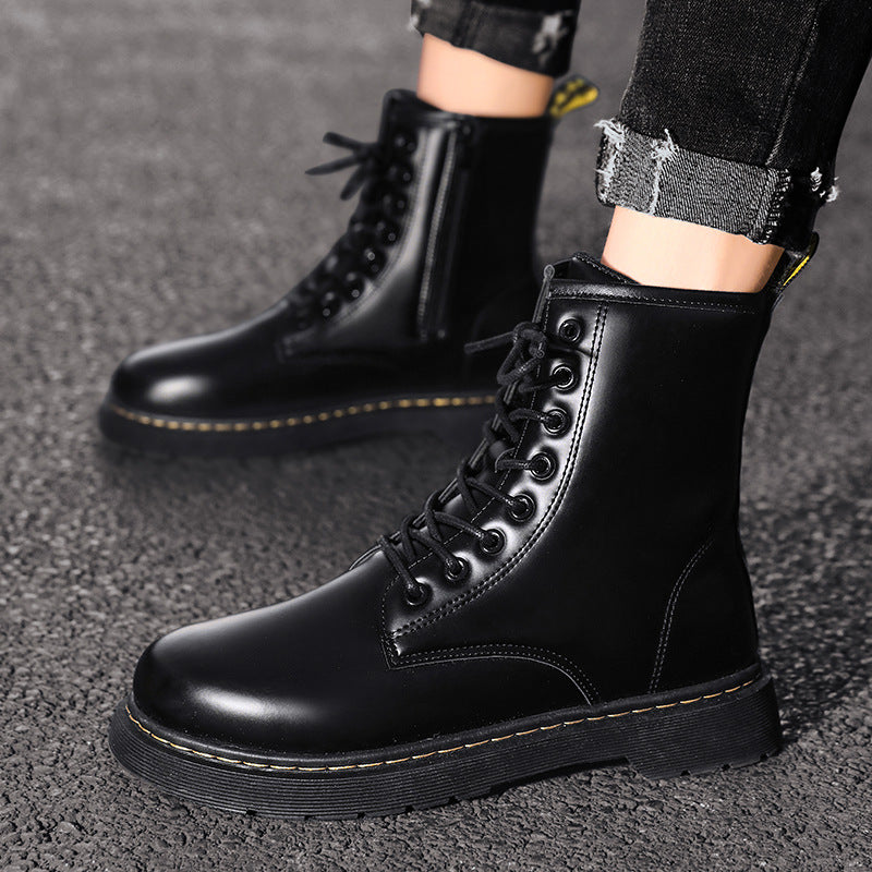 Men's Martin Zipper Machine Round Toe Trendy Boots