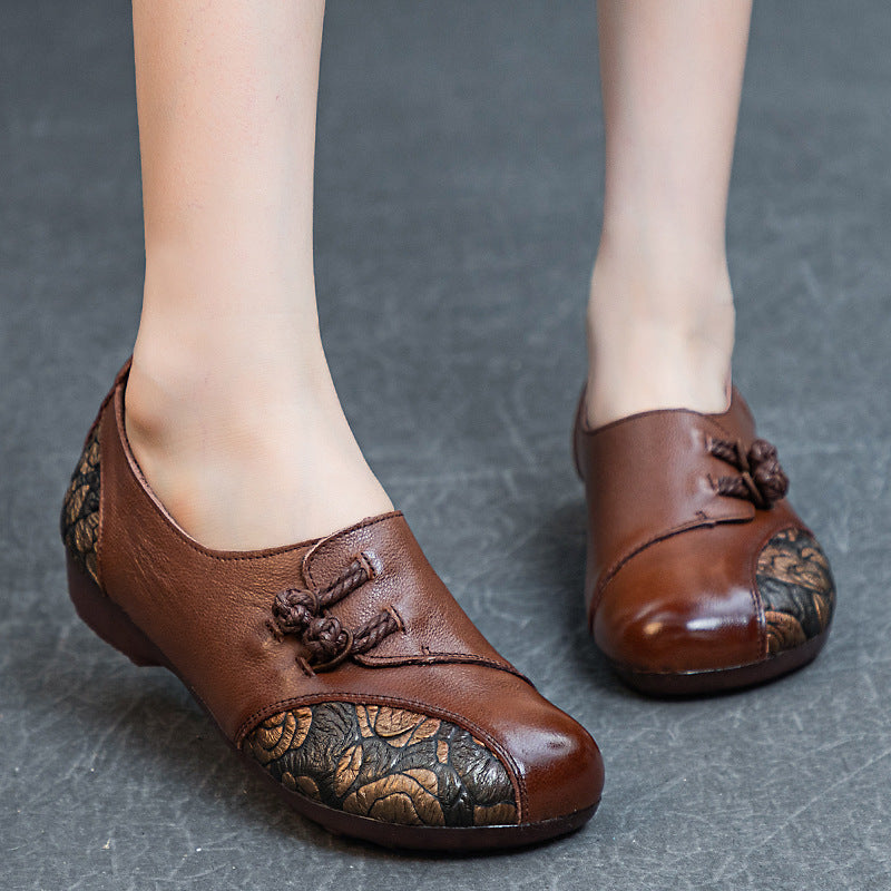 Women's Bottom Top Layer Cowhide Punching Hollow Women's Shoes