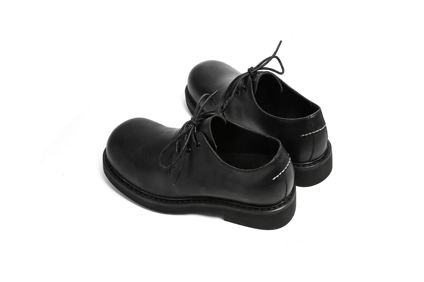 Men's Embroidery Big Head Niche High-grade Black Leather Shoes