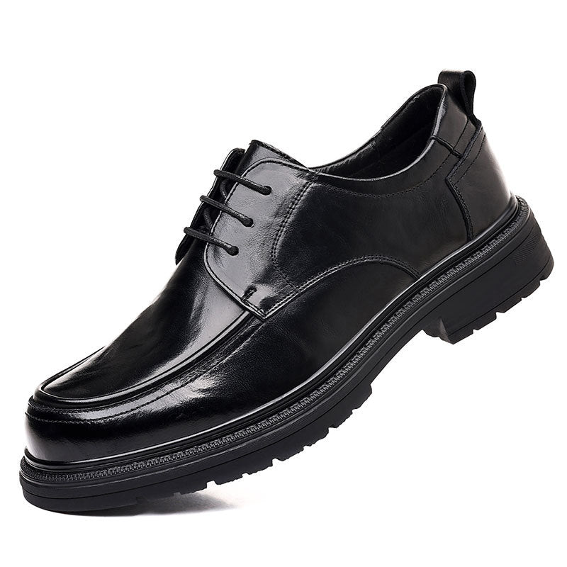 Men's Autumn Genuine Derby Business Formal Wedding Leather Shoes