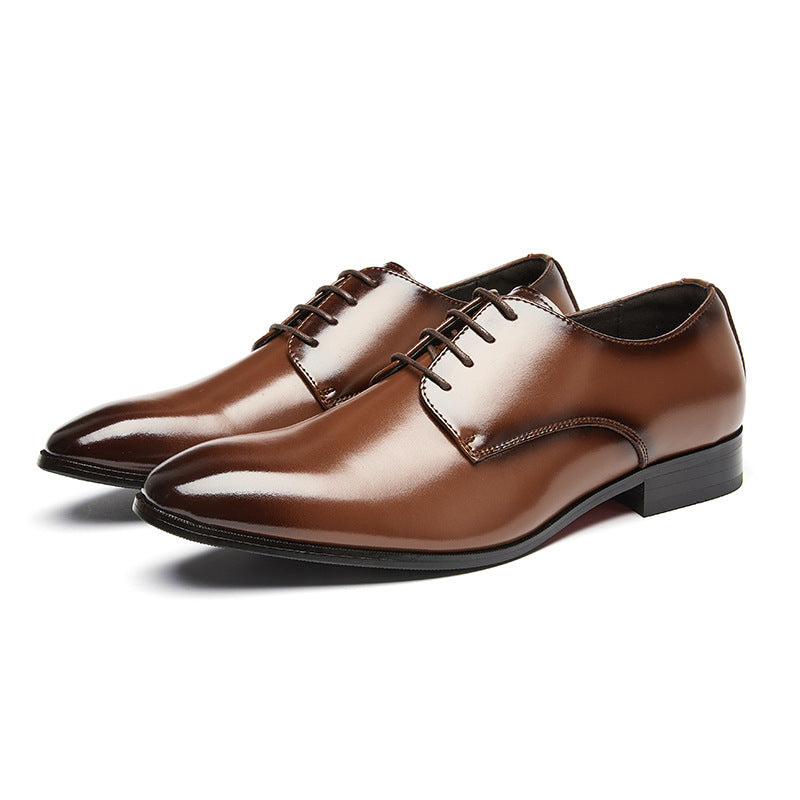 Men's Formal Wear Simple Summer Pointed British Style Derby Men's Business Leather Shoes
