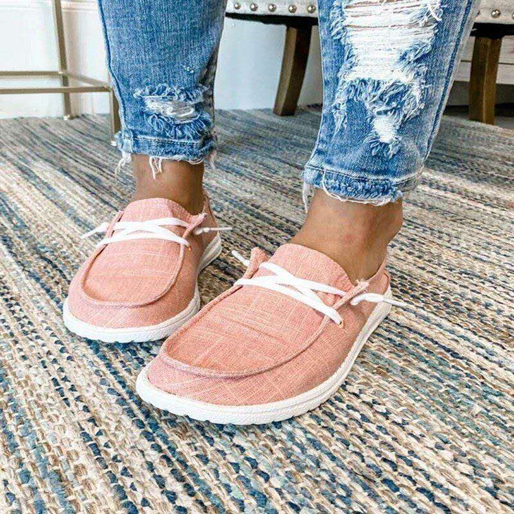 Women's Large Size Flat Bottom Pumps Cloth Surface Casual Shoes
