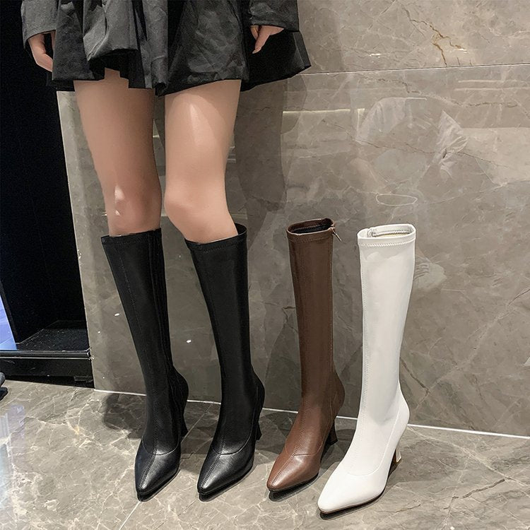 Female Pointed Toe High Riding Classy Stilettos Slimming Boots