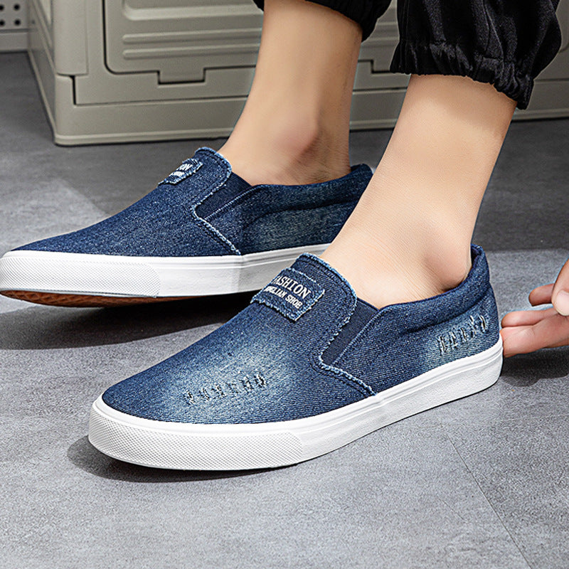 Men's Spring Slip-on Breathable Old Cloth Lazy Canvas Shoes