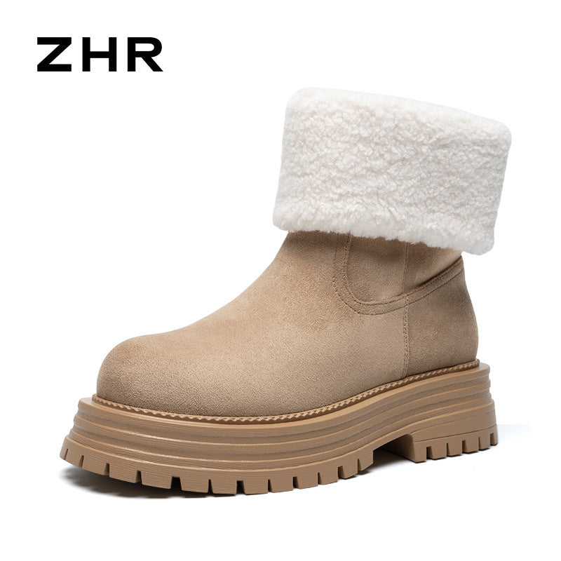 Women's Long Plus Veet Warm Two-way Winter Snow Boots