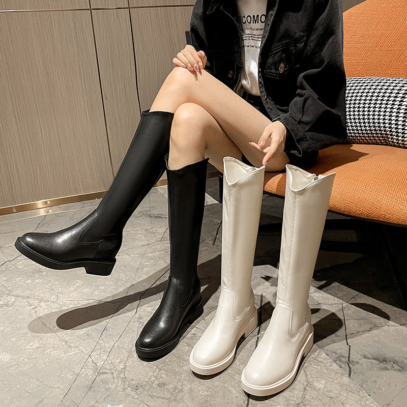 Women's Increasing Insole Riding V Cut Small Boots