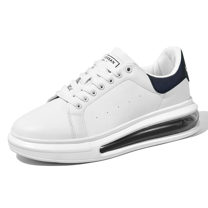 Men's White Fashionable Korean Style Board Height Sneakers