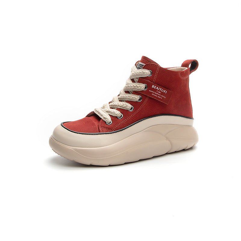 Women's Autumn Single-layer Ankle Top Layer Cowhide Boots