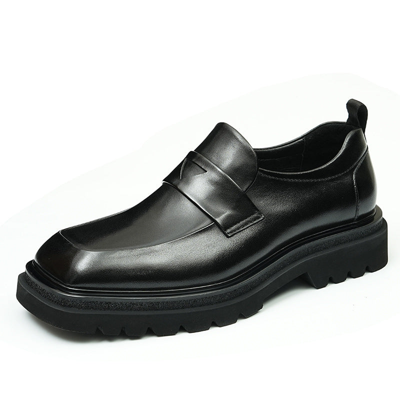 Men's Business Genuine England Style One Pedal Leather Shoes