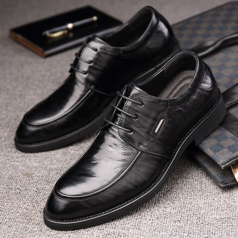 Men's Formal Wear Breathable British Korean Pointed Toe Leather Shoes