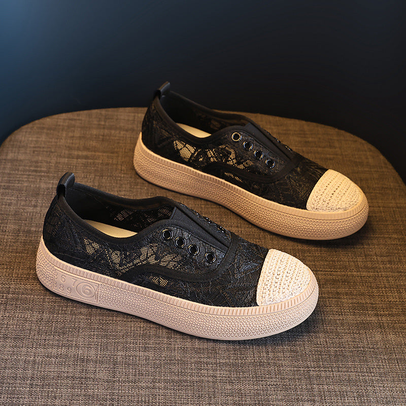 Women's Mesh Surface Breathable Platform Fisherman Slip-on Casual Shoes