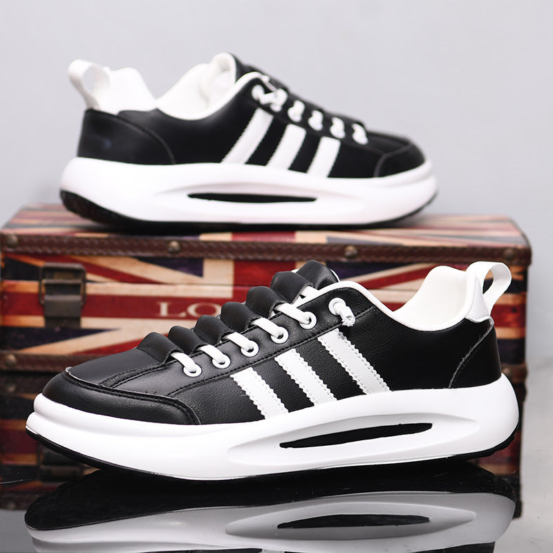 Men's Breathable White Board Couple Heightened Green Casual Shoes
