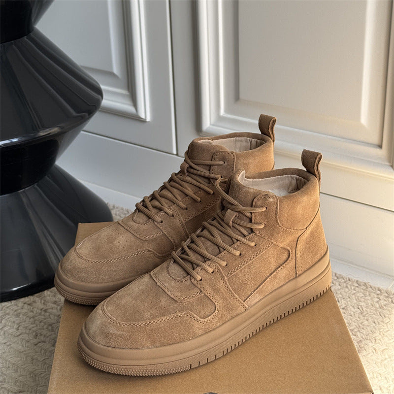 Men's Winter Sheep Fur Integrated High Top Snow Boots