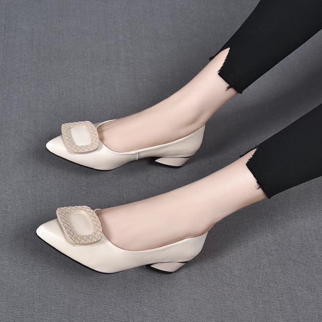 Women's Genuine Shallow Mouth Low Flat Soft Women's Fashion Shoes