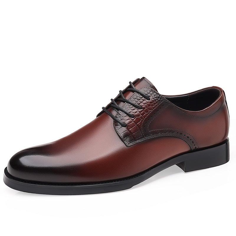 Men's Layer Cowhide Wedding Business Formal Wear Leather Shoes