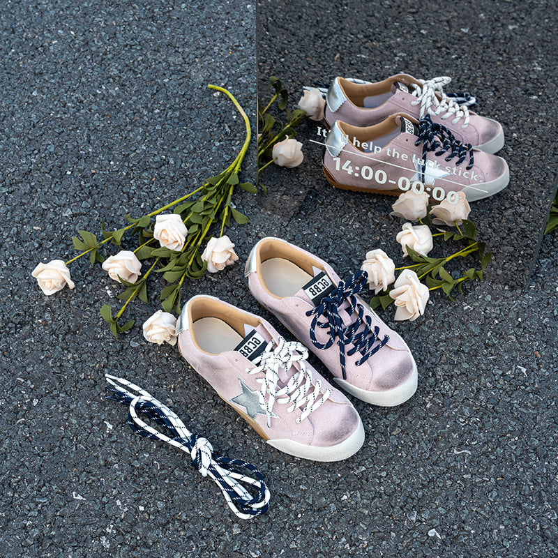 Women's Increasing Insole Retro Distressed Little Dirty Versatile Color Casual Shoes