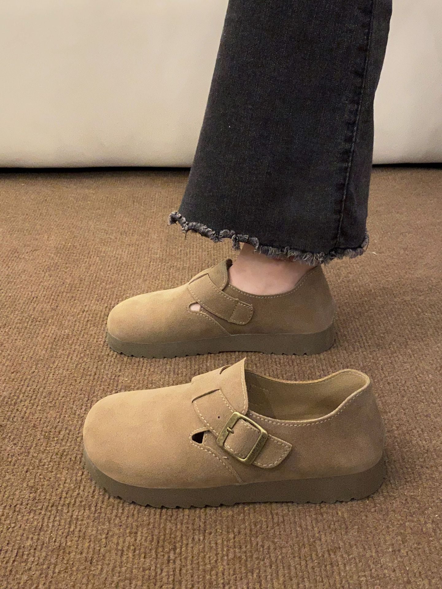 Women's Thick Bottom All-inclusive Autumn Slip-on Pumps Casual Shoes