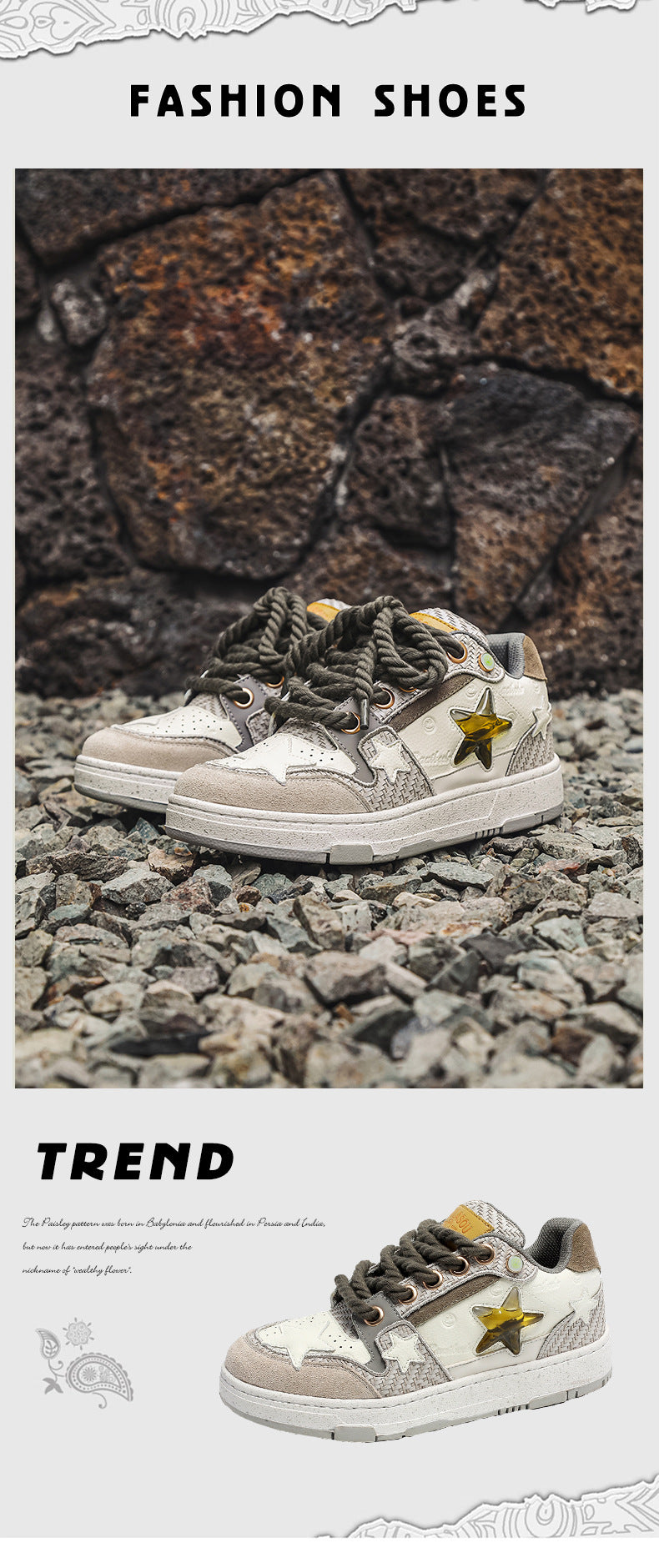 Men's Joint Couple Star National Fashion Platform Sneakers