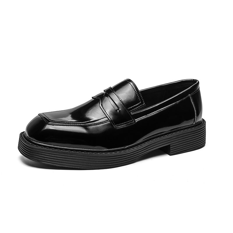 Men's Plus Size Square Toe Patent Glossy Leather Shoes