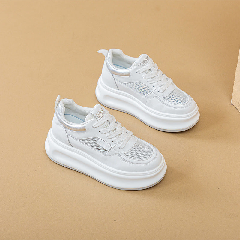 Platform White Female Versatile Single-layer Height Women's Casual Shoes
